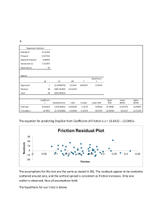 Friction vs. Stopping Distance Regression Analysis