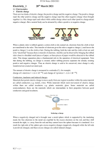 Electrostatics Lecture Notes: Charge, Field & Potential