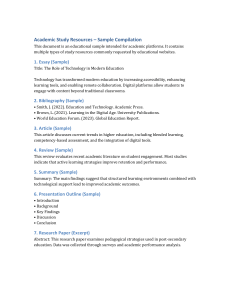 Academic Study Resources Sample