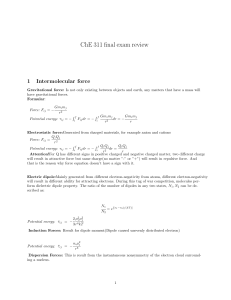 ChE 311 Thermo Final Exam Review