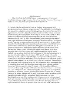 Generative AI in Higher Education Student Study
