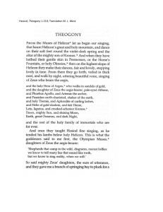 Hesiod Theogony 1-210 M.L. West Translation