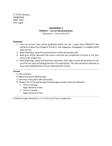 BMKT 2010 Current Marketing News Assignment