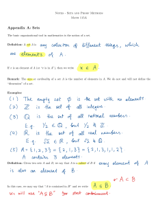 Math 115A: Sets and Proof Methods