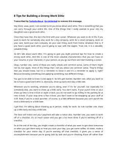 8 Tips for Building a Strong Work Ethic