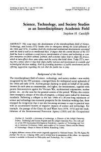 STS Studies: An Interdisciplinary Academic Field