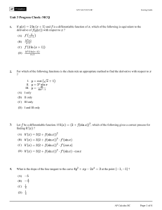 AP Calculus BC Unit 3 Progress Check