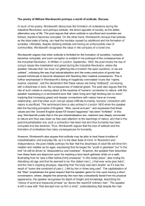 Wordsworth on Solitude and Society