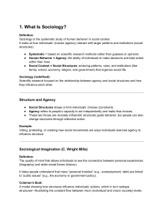 Introduction to Sociology Study Guide