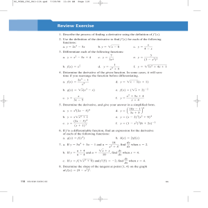 Calculus Review: Differentiation Problems