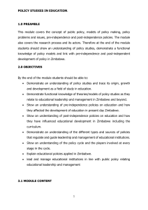 Policy Studies in Education Module