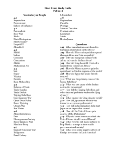 Fall 2018 Final Exam Imperialism Study Guide