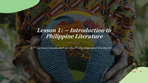 Philippine Literature Lesson 1