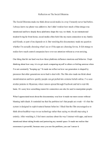 Reflection on The Social Dilemma