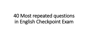 English Checkpoint Exam Study Guide