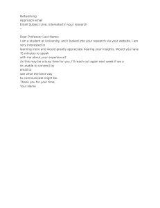 How to Email a Professor: Academic Networking Sample