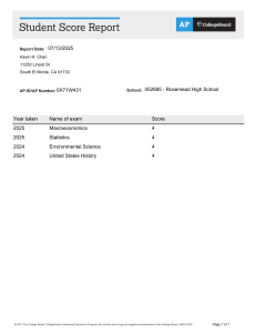 AP Exam Score Report - Kevin Chan - Rosemead High School
