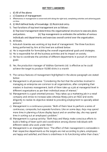 BST Test 1 Answers on Management