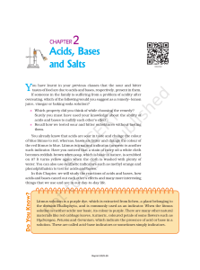Acids, Bases and Salts: Chemistry Chapter