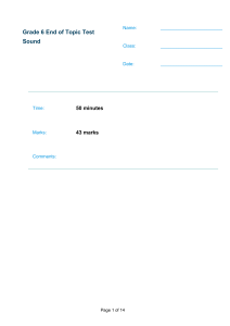 Grade 6 Physics Test on Sound