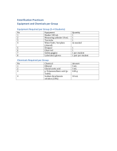Esterification Practicum: Lab Guide
