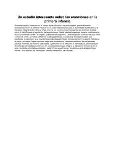 Estudio desarrollo emocional infantil