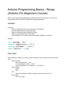Arduino Programming Basics Recap