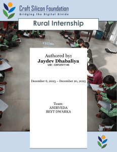 Rural Internship Report Beyt Dwarka
