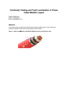 Power Cable Metallic Layer Continuity Testing