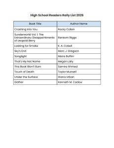 High School Readers Rally List 2026