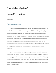 Sysco Corp Financial Analysis