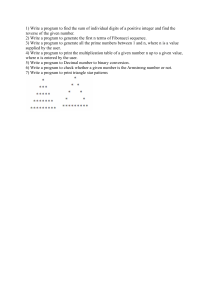 Programming Lab: Basic Algorithms