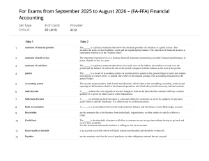 ACCA FA-FFA Financial Accounting Flashcards 2025