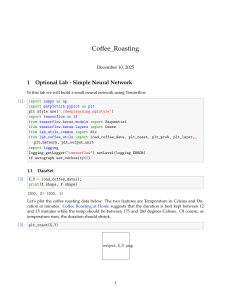 Tensorflow Neural Network Lab: Coffee Roasting