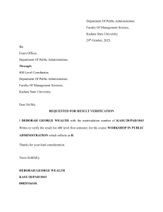 KASU Result Verification Request Letter