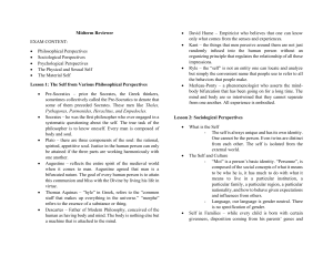 Midterm Reviewer: Understanding the Self