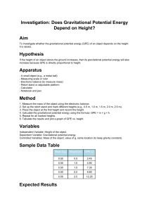GPE and Height Physics Lab Report