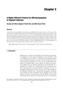 Micropropagation of Begonia via TCL Protocol