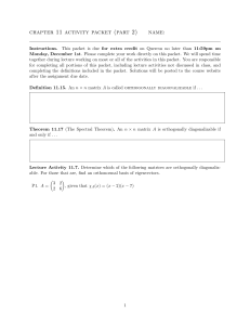 Spectral Theorem & SVD Activity Packet