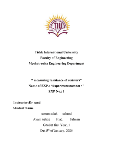 Resistor Measurement Lab Report