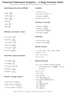 Financial Statement Analysis Cheat Sheet
