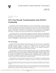 GE's Transformation: Jack Welch's Leadership