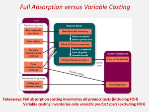 Absorption vs Variable Costing Explained
