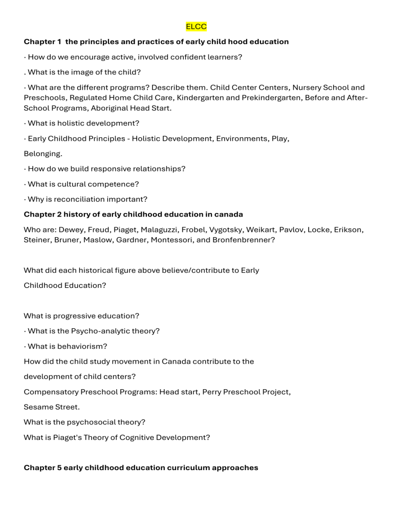Early Childhood Education Study Guide
