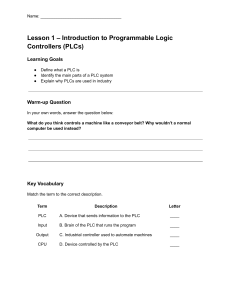 PLC Basics: Introduction Worksheet