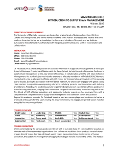 SCM 2230: Supply Chain Management Syllabus