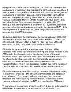 Kidney Myogenic Mechanism & Autoregulation