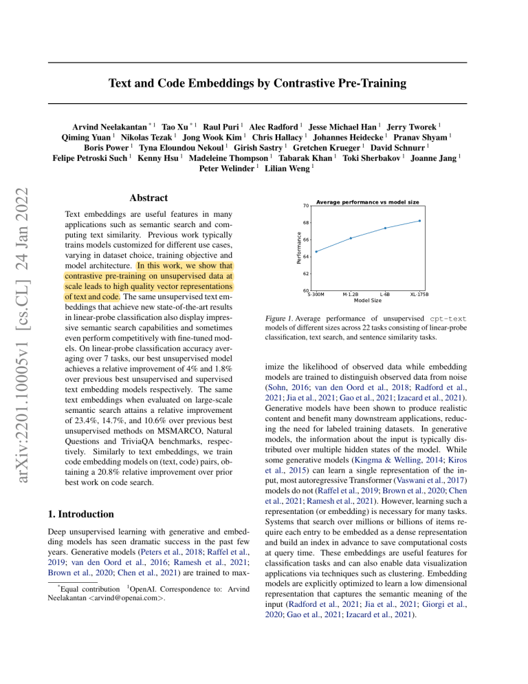 Text Code Embeddings via Contrastive Pre-Training