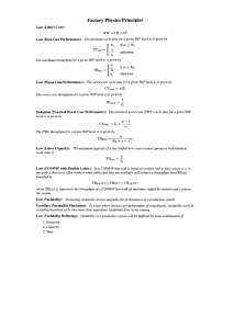 Factory Physics: Manufacturing Management Principles