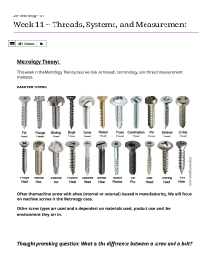 Metrology Course: Threads & Measurement
